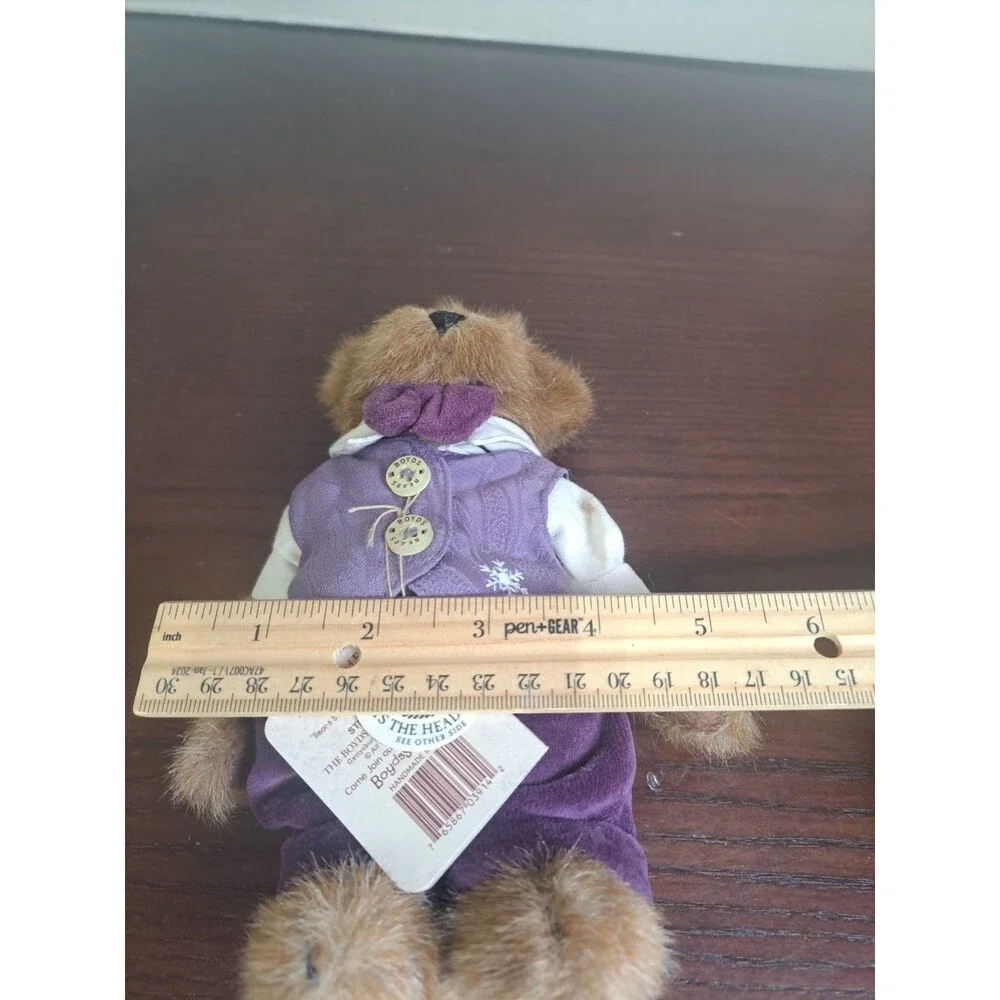 2000 Boyds Bears Gen-yoo-wine Edmund In Purple Outfit 8inch Plush